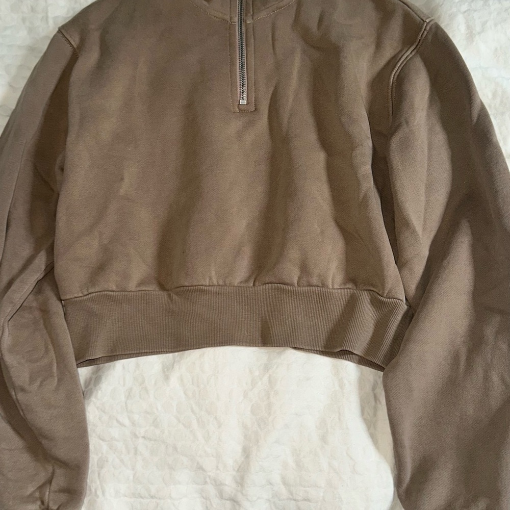 Wilfred Brown Cropped Sweatshirt